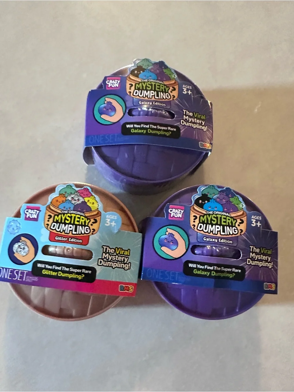 Crazy Fun Mystery Dumpling Galaxy and  Glitter Edition - Lot of 3